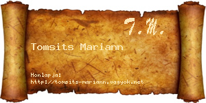 Tomsits Mariann névjegykártya